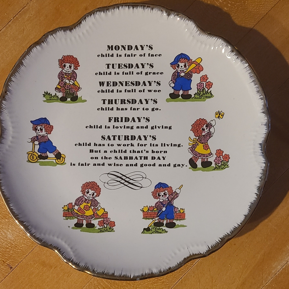 Decorative Plate with Nursery Rhyme Design